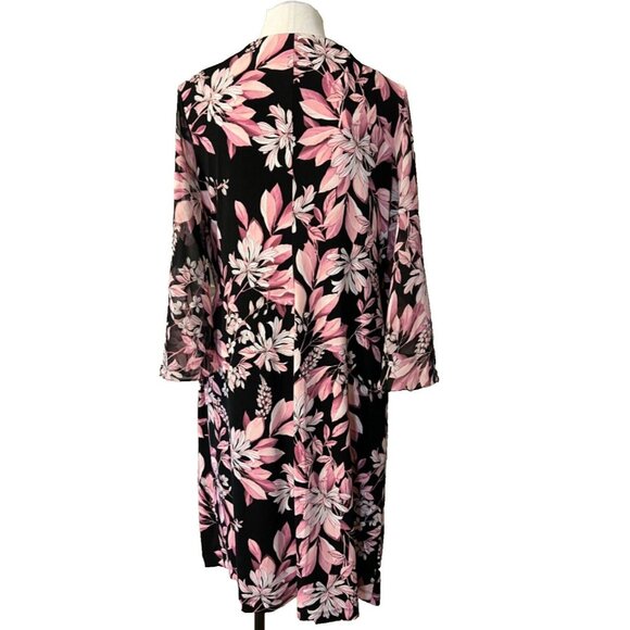 Connected Apparel Dress XXL 14 16 Black Pink Career Church Sheath Washable NEW - Picture 4 of 14